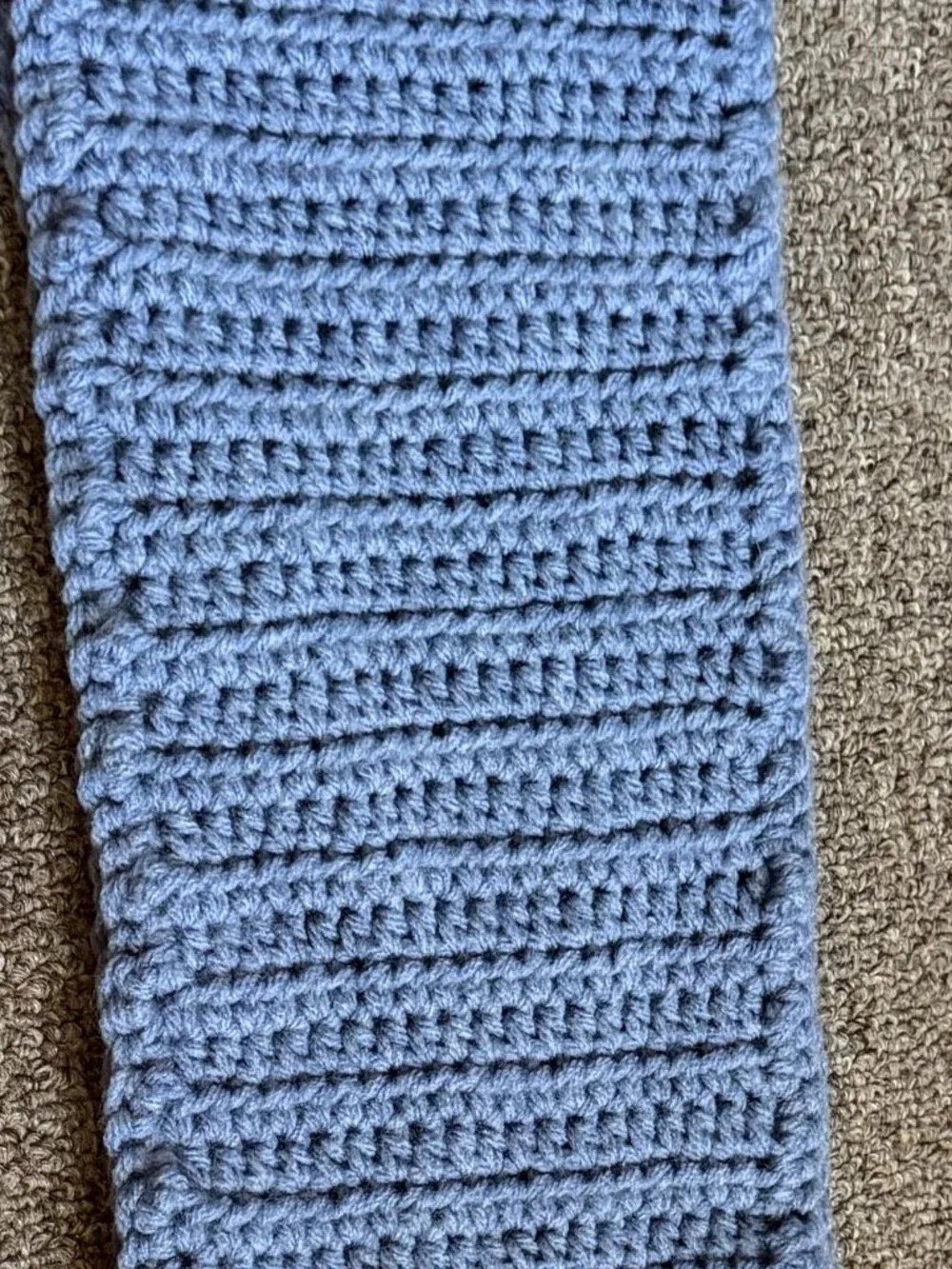 Handmade Kitted Wool Scarf Blue